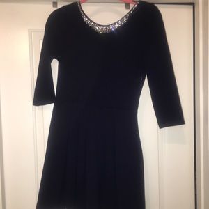 Small 3/4 length navy blue miami dress